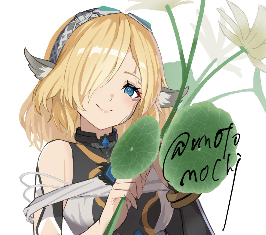 1girl, animal_ear_fluff, animal_ears, blonde_hair, blue_eyes, celica_(xenoblade_x), closed_mouth, commentary_request