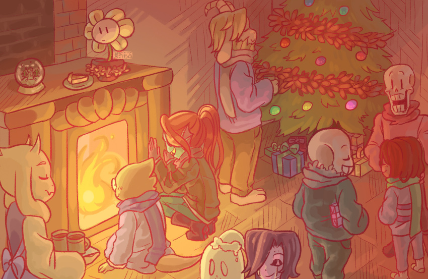 1other, 2016, 2d, 3boys, 3girls, alphys, ambiguous_gender, anthro