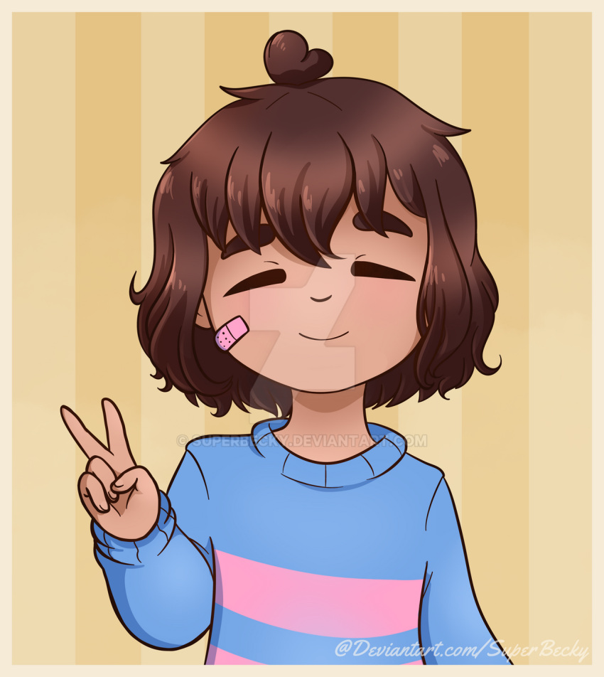 1other, 2021, 2d, ambiguous_gender, artist_name, bandaid, bandaid_on_face, blue_shirt