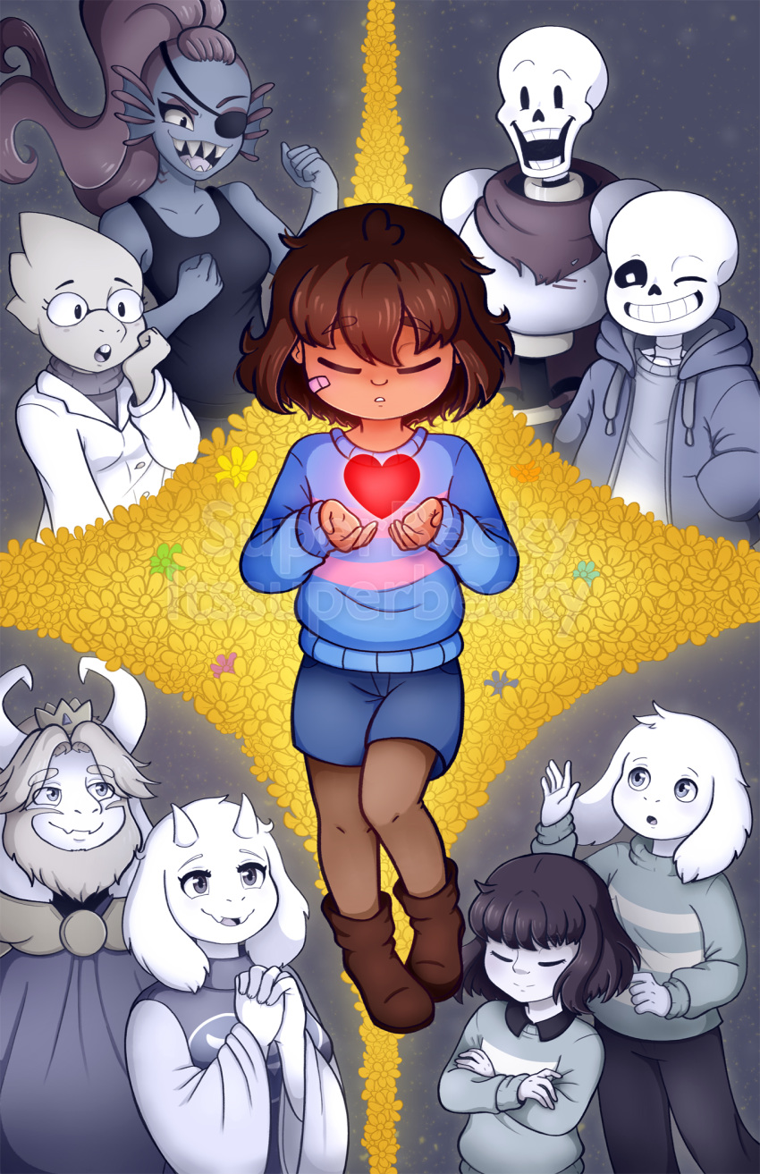 2023, 2d, 2others, 3girls, 4boys, alphys, ambiguous_gender, anniversary