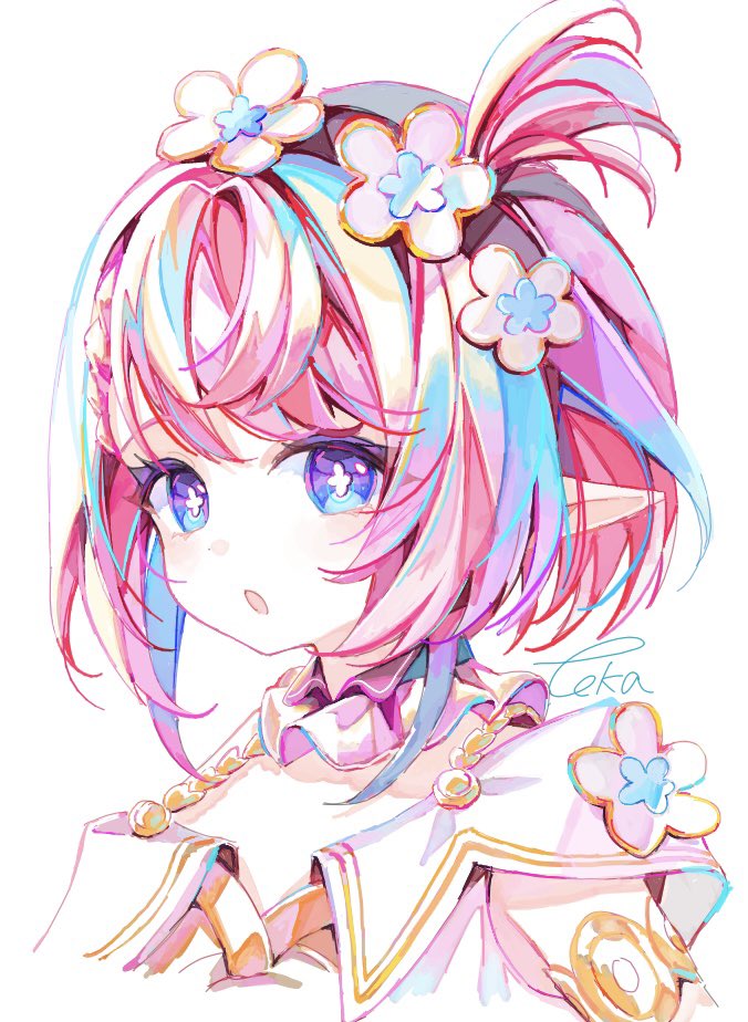 1girl, armlet, blue_eyes, blue_hair, braid, choker, collared_dress, commentary_request