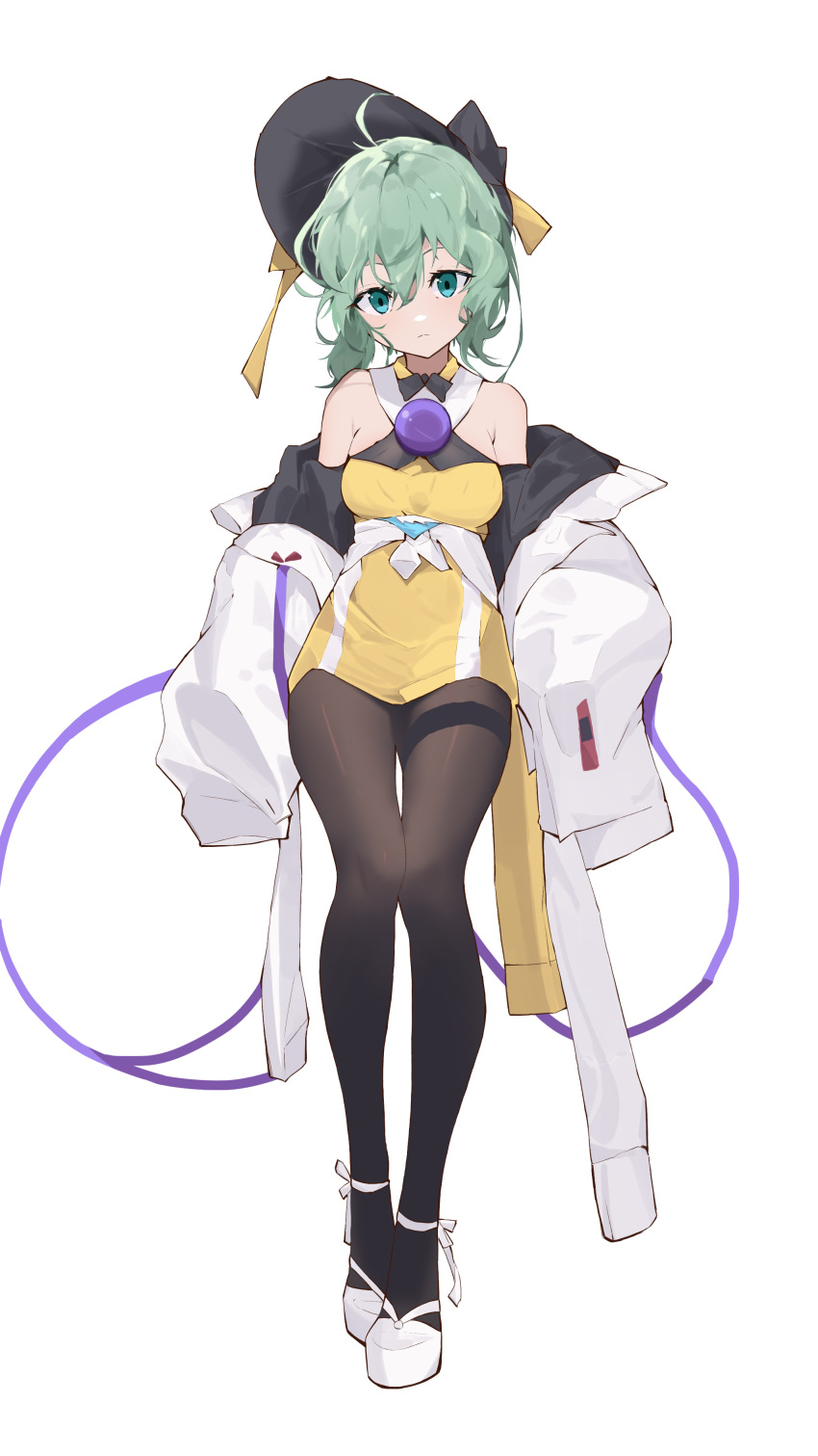1569847238, 1girl, absurdres, alternate_costume, alternate_headwear, black_hat, breasts, brown_pantyhose