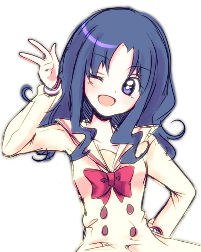:p, blazer, blue_eyes, blue_hair, bow, happy, heartcatch_precure!, kurumi_erika