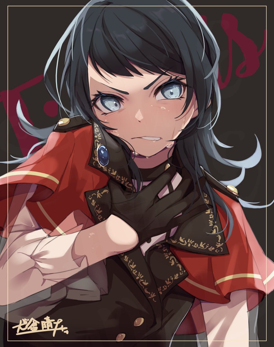 1girl, bang_dream!, bang_dream!_it's_mygo!!!!!, black_gloves, black_hair, black_vest, capelet, commentary