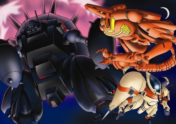 abijo, artist_request, cable, crossbone_gundam, gradient_background, gundam, jupiter_empire, machinery