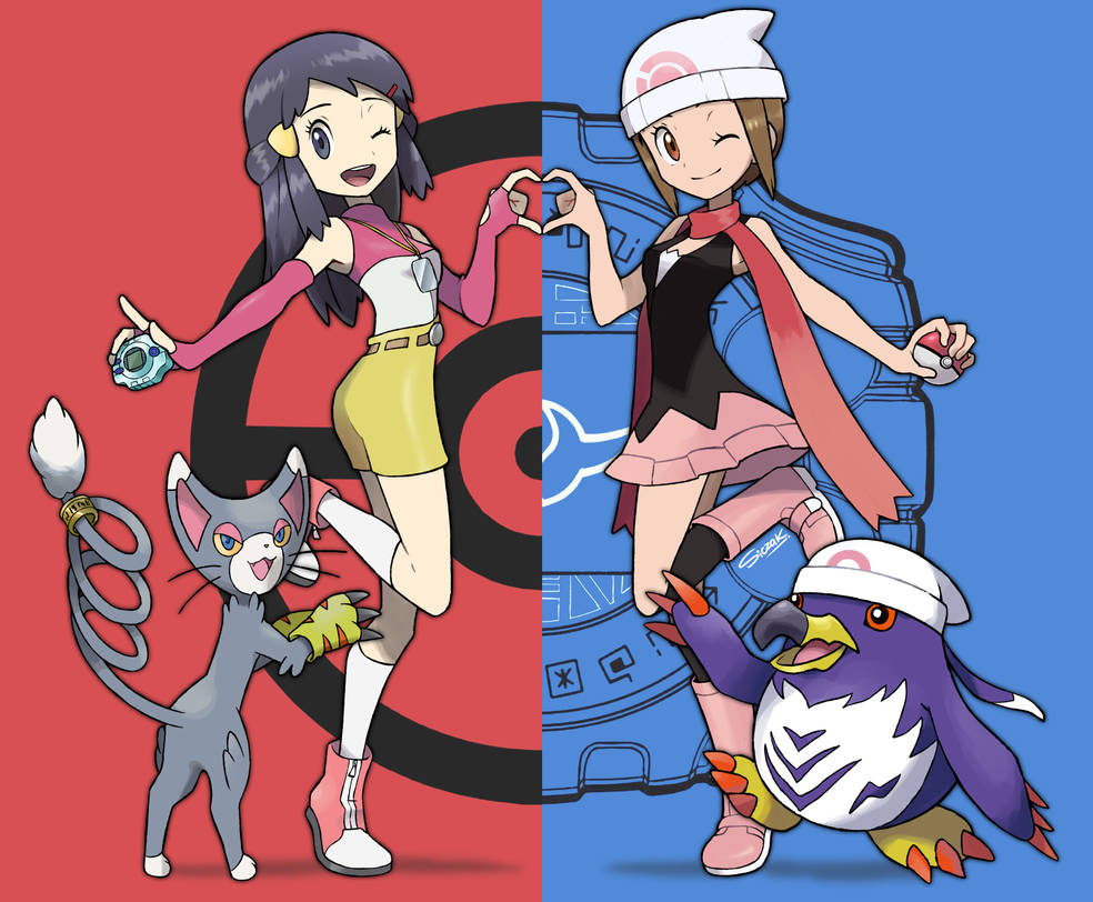 cosplay, dawn_(pokemon), digimon, digimon_(creature), glameow, hikari_(pokemon)_(cosplay), penmon, pokemon