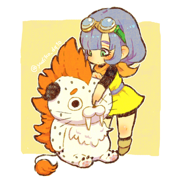 1girl, bike_shorts, bike_shorts_under_skirt, blue_hair, blunt_bangs, bob_cut, border, chibi