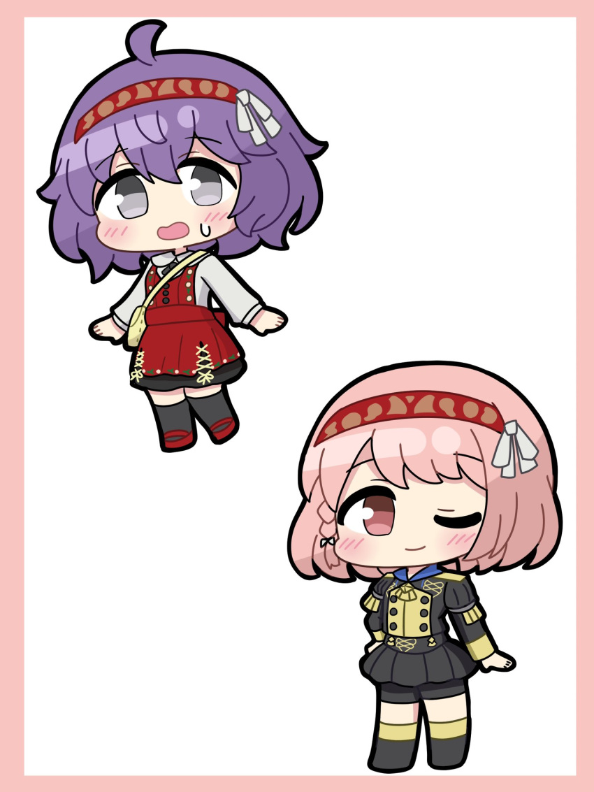 2girls, bernadetta_von_varley, bernadetta_von_varley_(cosplay), cosplay, costume_switch, dress, fire_emblem, fire_emblem:_three_houses