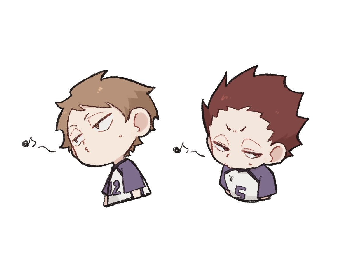 2boys, brown_eyes, brown_hair, commentary_request, cropped_torso, haikyuu!!, kawanishi_taichi, looking_to_the_side