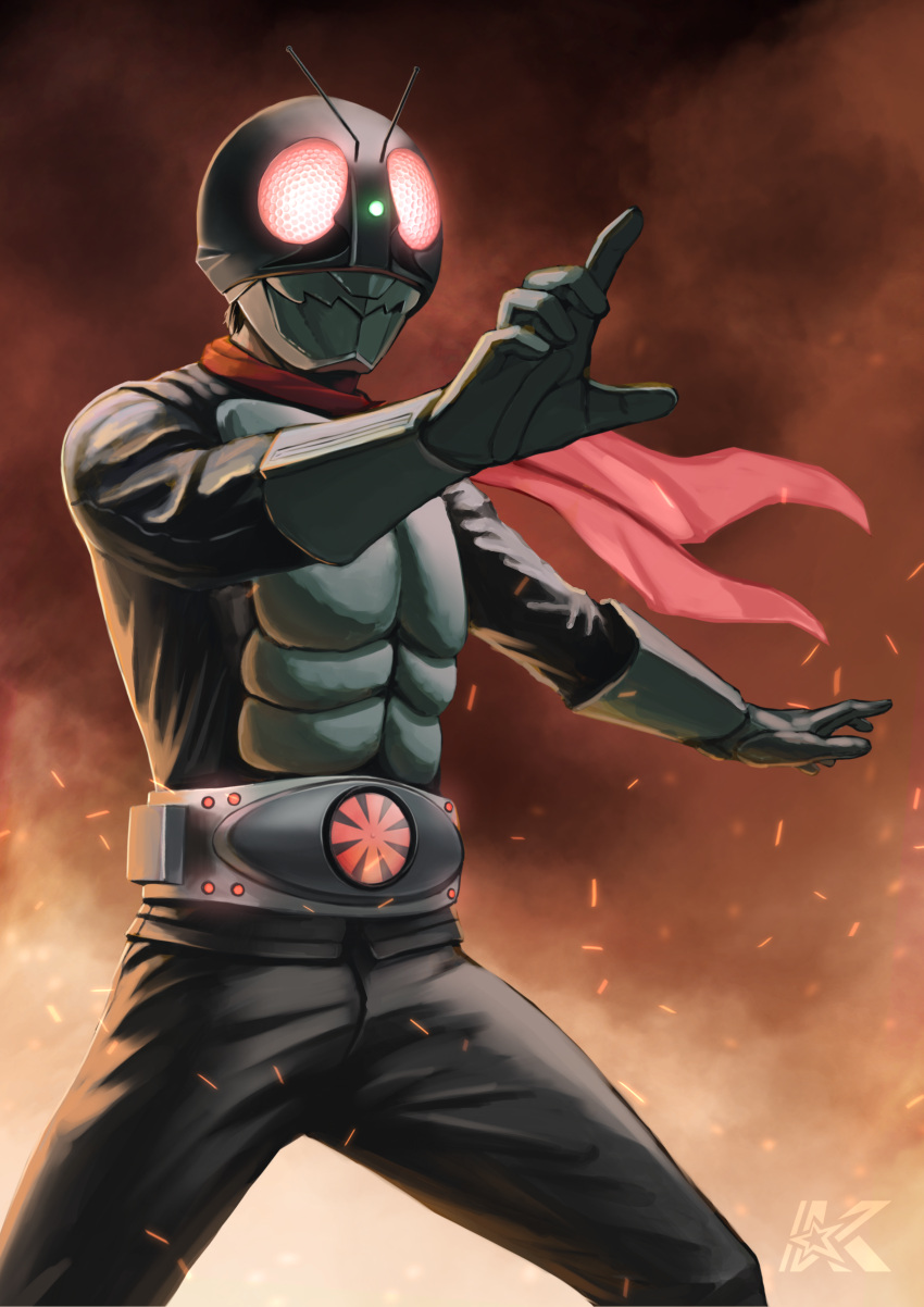 1boy, absurdres, antennae, armor, armored_bodysuit, artist_logo, black_bodysuit, bodysuit