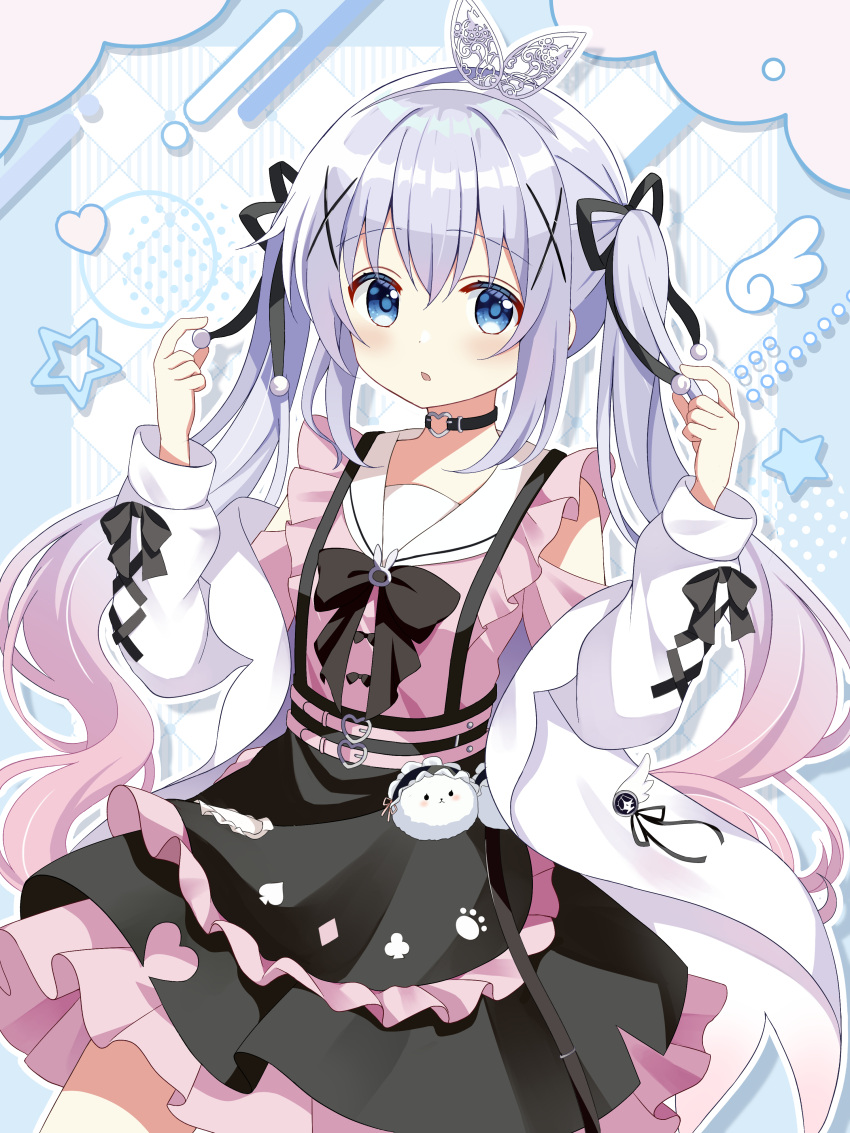 1girl, absurdres, adjusting_hair_ornament, alternate_costume, alternate_hairstyle, apron, belt, black_apron