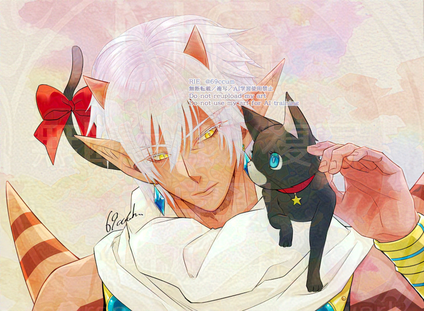 1boy, 1girl, 69ccum, adversarial_noise, alternate_form, animal_on_shoulder, aqua_eyes, artist_name