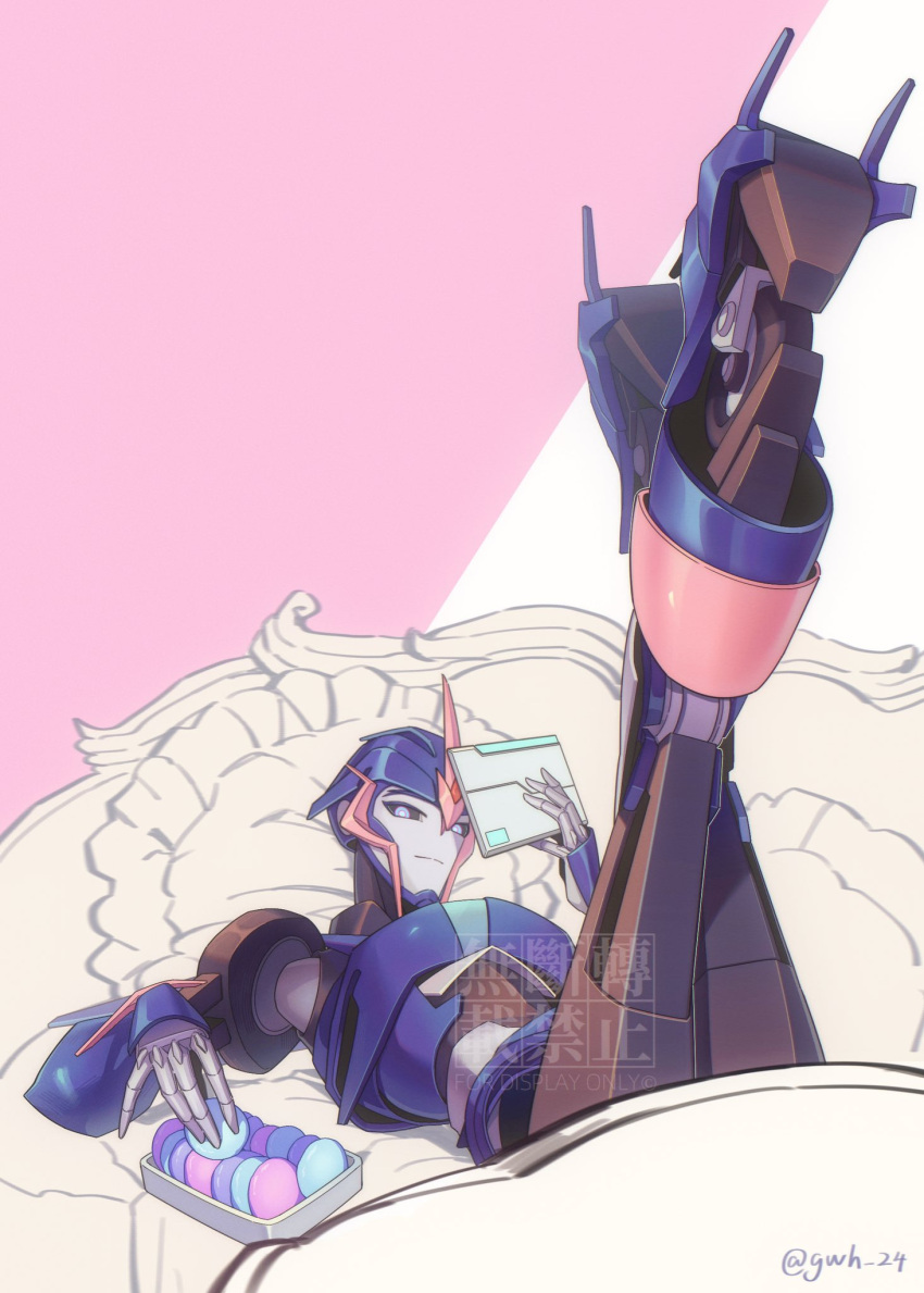 1girl, arcee, artist_name, blue_eyes, high_heels, highres, holding, jijing5658