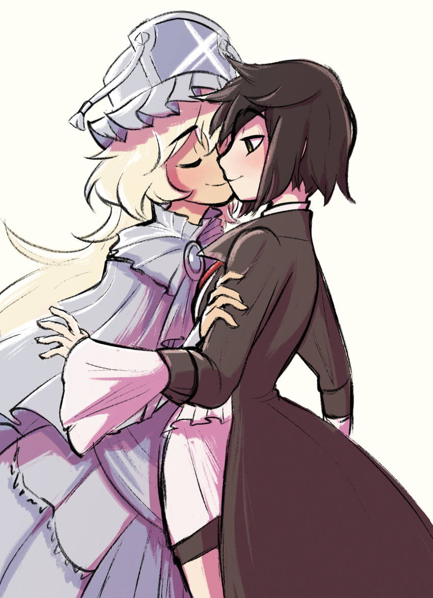 2girls, highres, kiss, kure_kirika, long_hair, mahou_shoujo_madoka_magica, mahou_shoujo_oriko_magica, mikuni_oriko