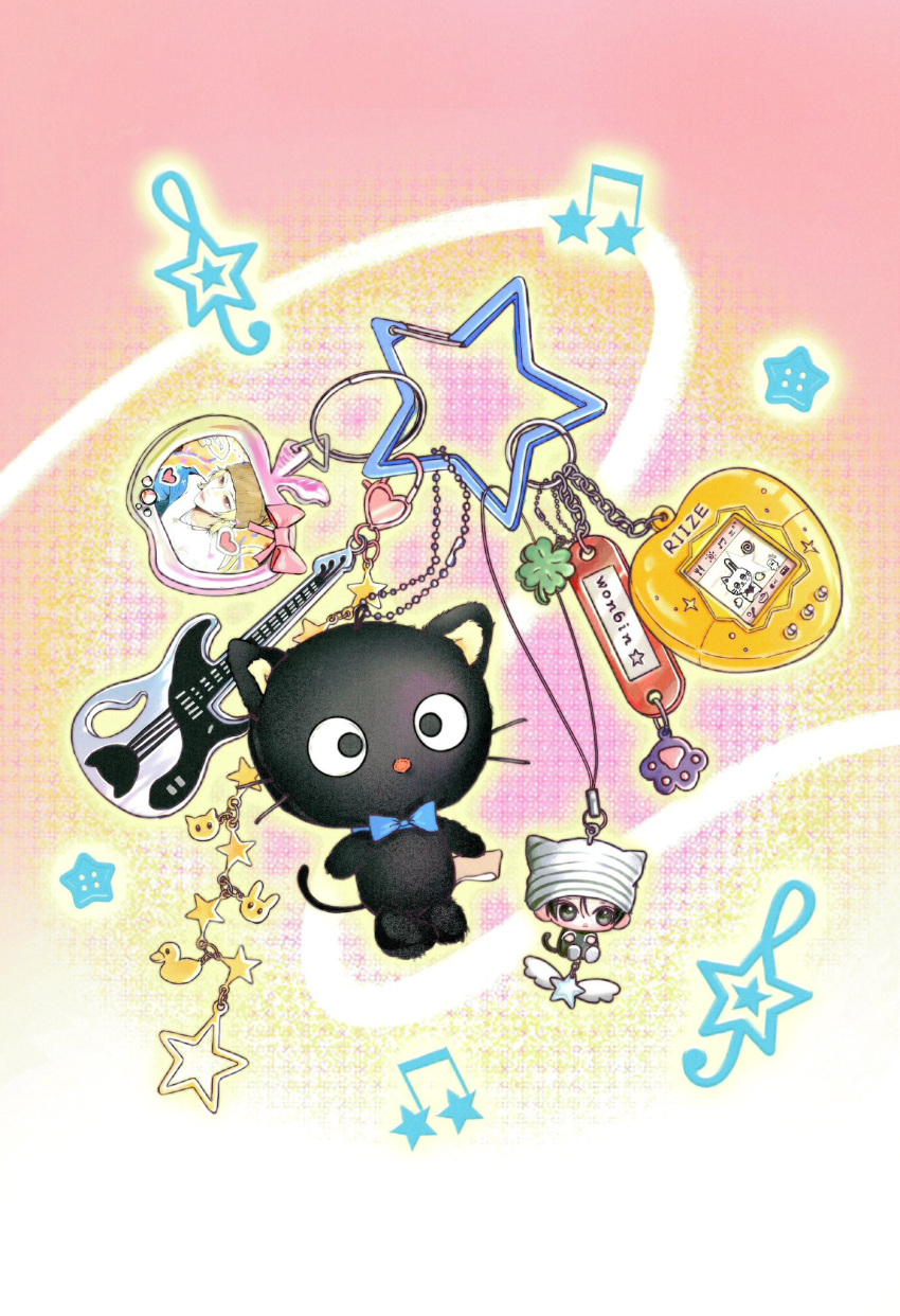 10xi, apple, character_doll, charm_(object), chinese_commentary, chococat, clover, commentary_request