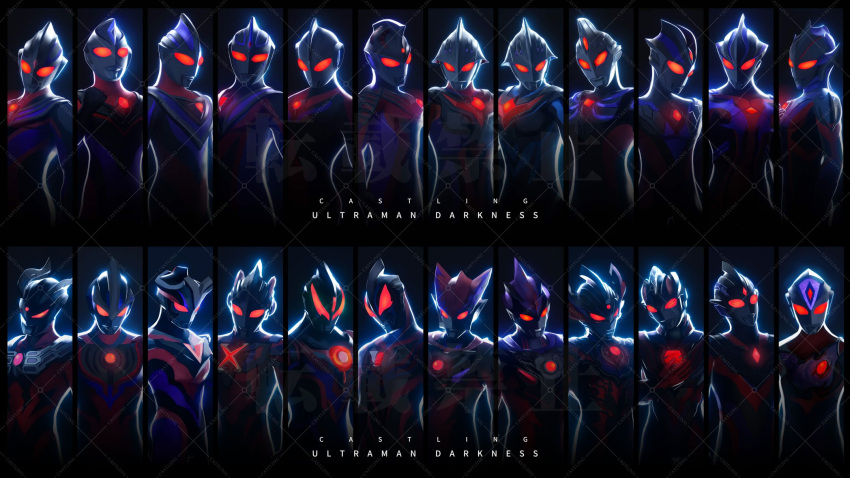 6+boys, alien, alternate_color, alternate_design, armor, artist_name, black_skin, blue_skin