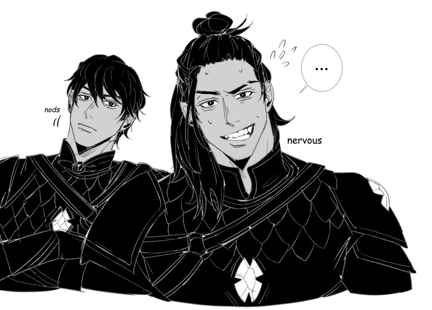 ..., 2boys, a_court_of_thorns_and_roses_(series), armor, azriel_(acotar), black_hair, cassian_(acotar), closed_mouth