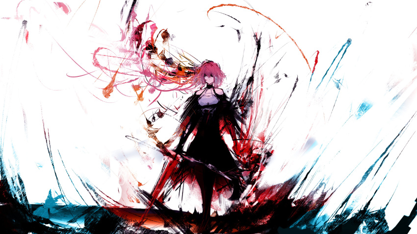 1girl, absurdres, bare_shoulders, black_jacket, breasts, changli_(wuthering_waves), colored_extremities, commentary