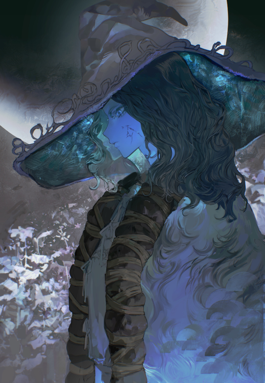 1girl, absurdres, blue_eyes, blue_hair, blue_skin, cloak, closed_mouth, colored_skin