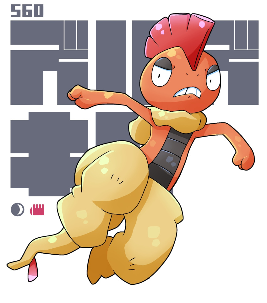 colored_skin, forte_(pixiv26247143), highres, hood, hoodie, kicking, lizard, mohawk