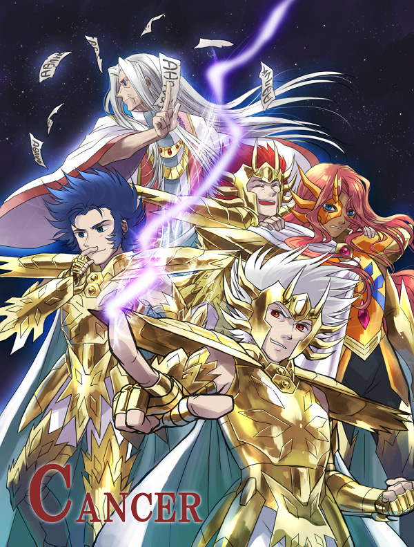 5boys, ^_^, aiming, aiming_at_viewer, armor, armored_boots, blue_eyes, blue_hair