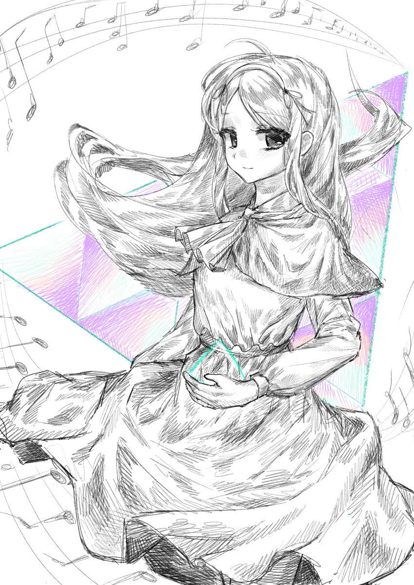 1girl, absurdres, ascot, bingkuaihei, capelet, chinese_commentary, closed_mouth, commentary_request