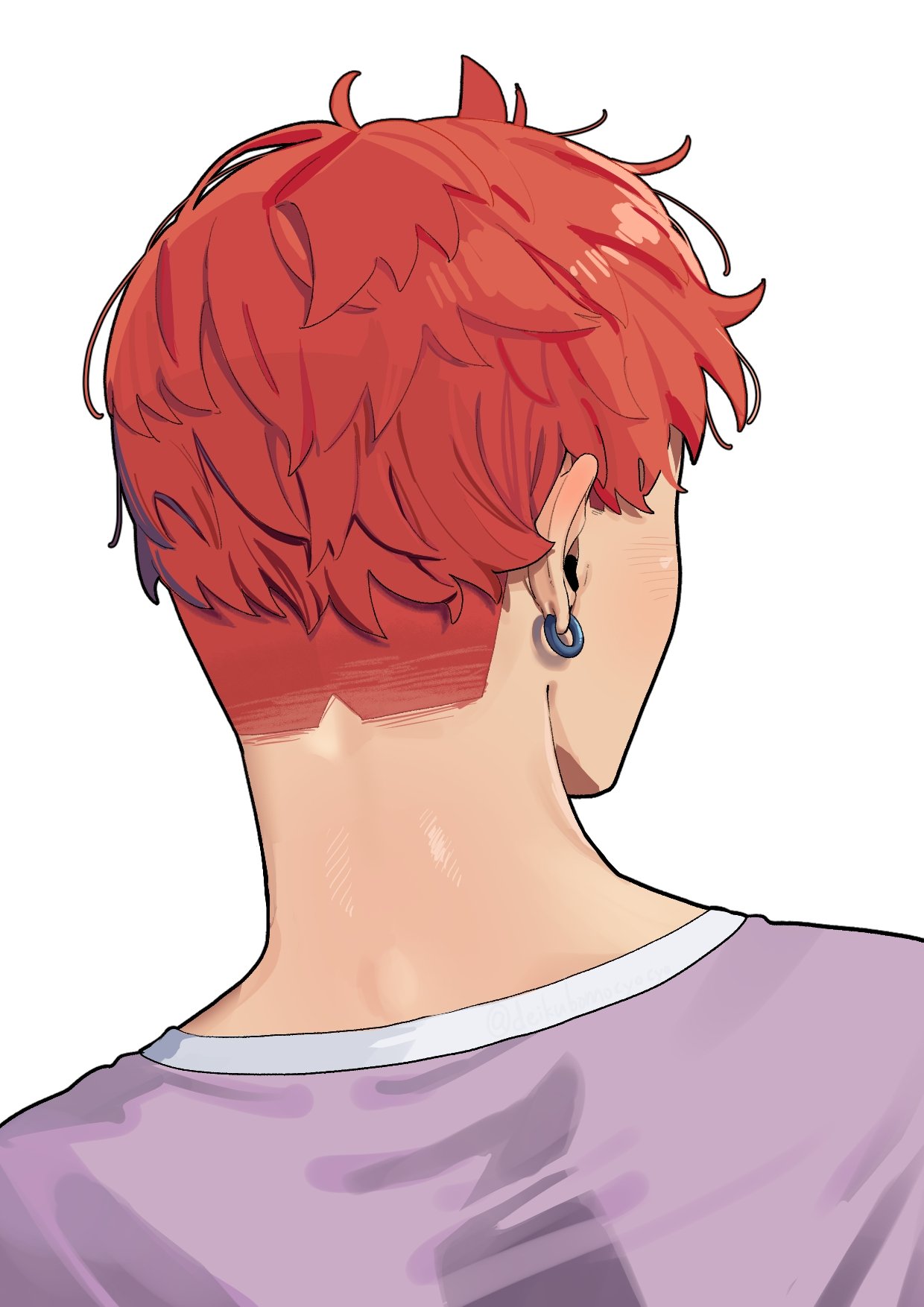1boy, commentary_request, dandadan, deikubomocyocyo, earrings, enjoji_jin, from_behind, highres
