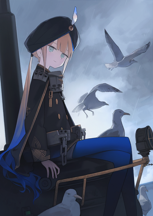 1boy, androgynous, animal, arm_at_side, armor, astg, bird, black_cape