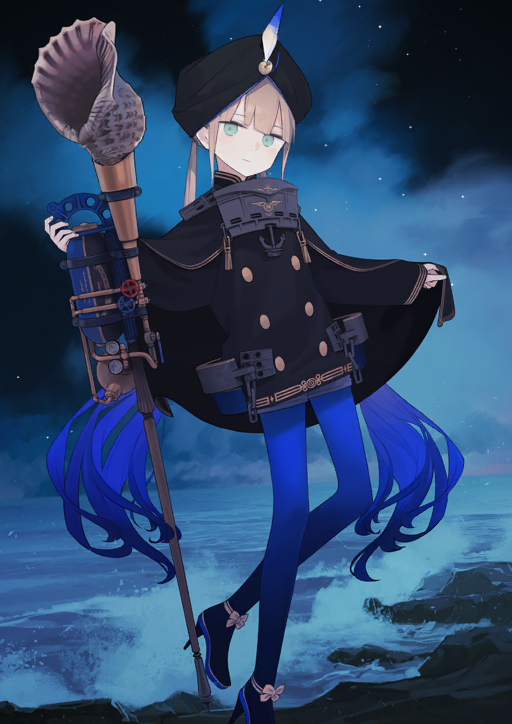 1boy, androgynous, armor, astg, beach, black_cape, black_jacket, black_shoes
