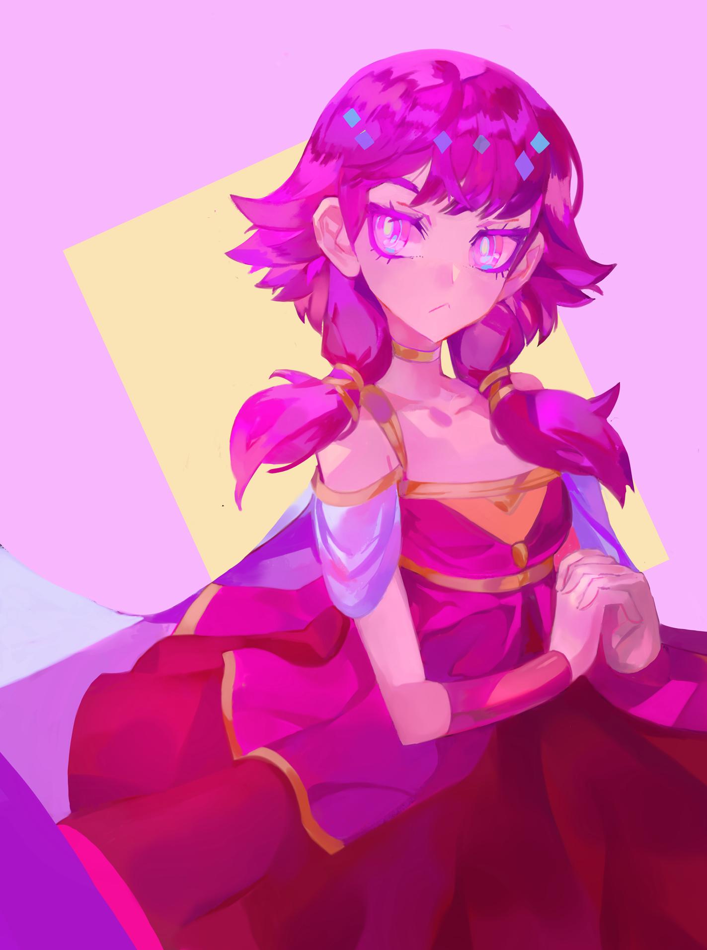 1girl, cape, dress, fire_emblem, fire_emblem:_the_sacred_stones, highres, long_hair, looking_to_the_side