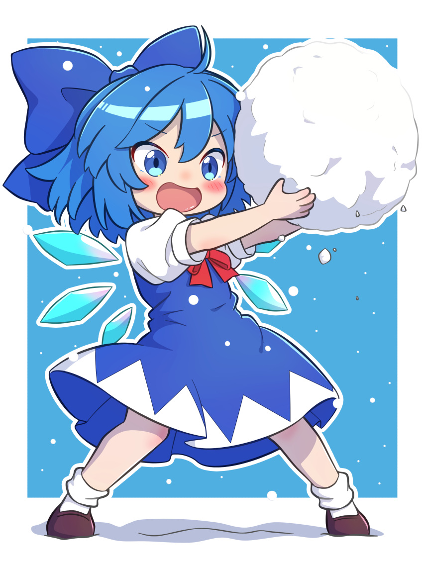 1girl, absurdres, blue_bow, blue_dress, blue_eyes, blue_hair, blush, bow