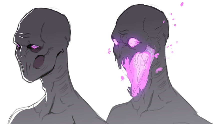 1other, collarbone, corujaink, enderman, glowing, glowing_eyes, glowing_mouth, highres