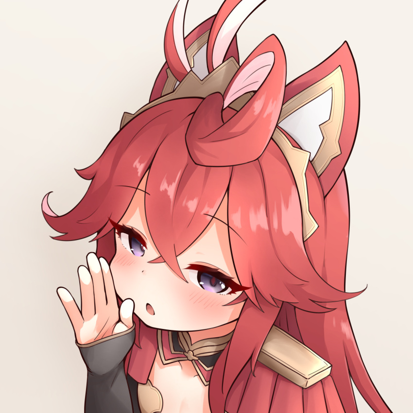 1girl, absurdres, ahoge, animal_ears, azur_lane, black_sleeves, blue_eyes, commentary_request