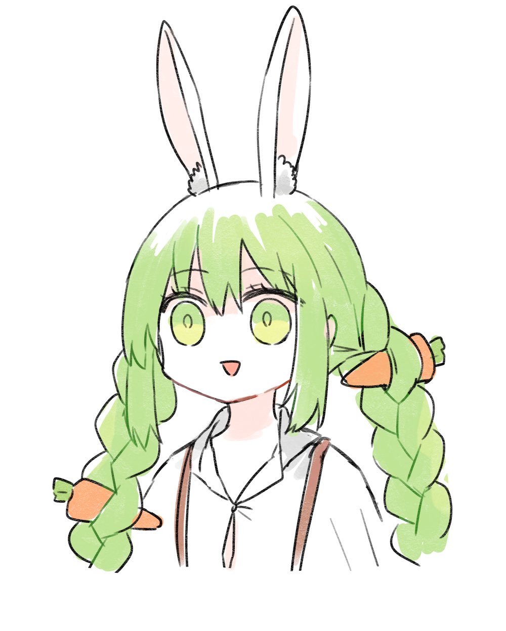 1girl, alternate_eye_color, alternate_hair_color, animal_ears, carrot_hair_ornament, cosplay, enkidu_(fate), enkidu_(fate)_(cosplay)