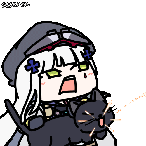 1girl, animated, animated_gif, artist_name, black_cat, cat, chibi, chibi_only