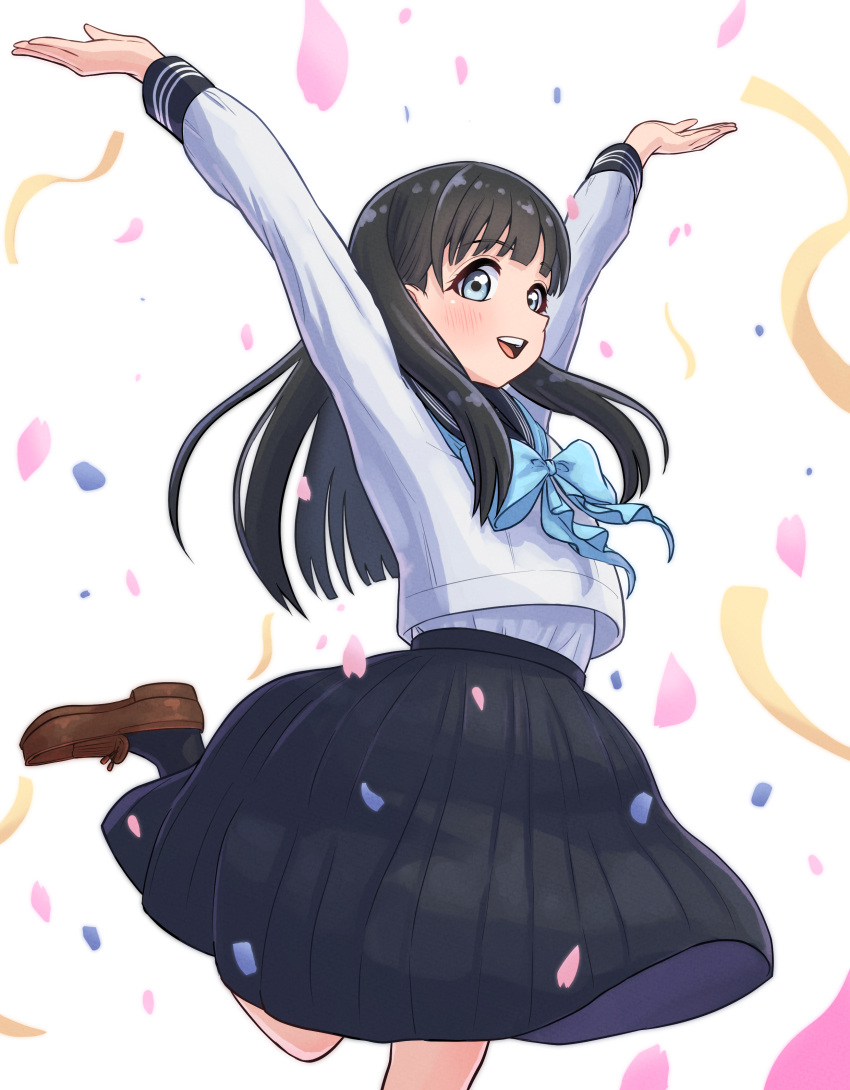 1girl, absurdres, akebi-chan_no_serafuku, akebi_komichi, black_hair, blue_bow, blue_eyes, blue_sailor_collar