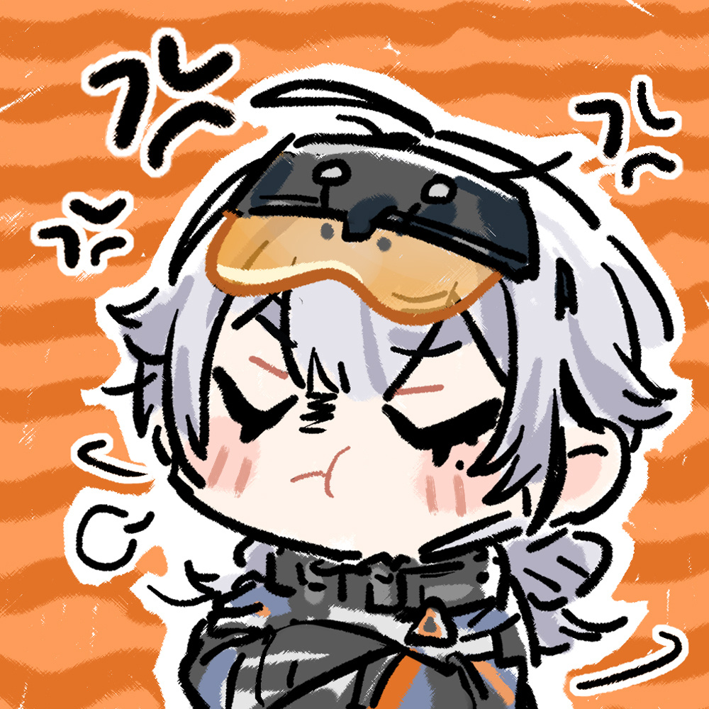 1girl, ahoge, anger_vein, cascadia_(neural_cloud), chibi, chibi_only, chinese_commentary, closed_eyes