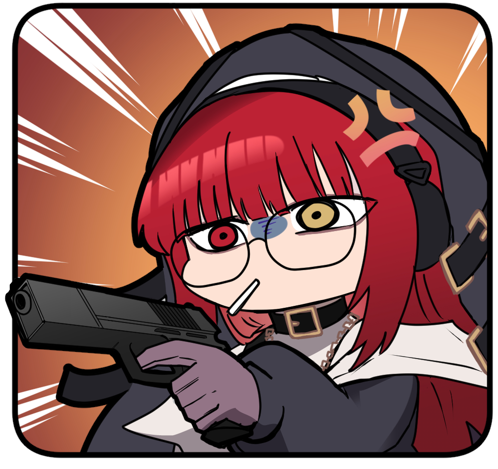 1girl, anger_vein, artist_request, chibi, chibi_only, chinese_commentary, erika_(neural_cloud), girls'_frontline_neural_cloud