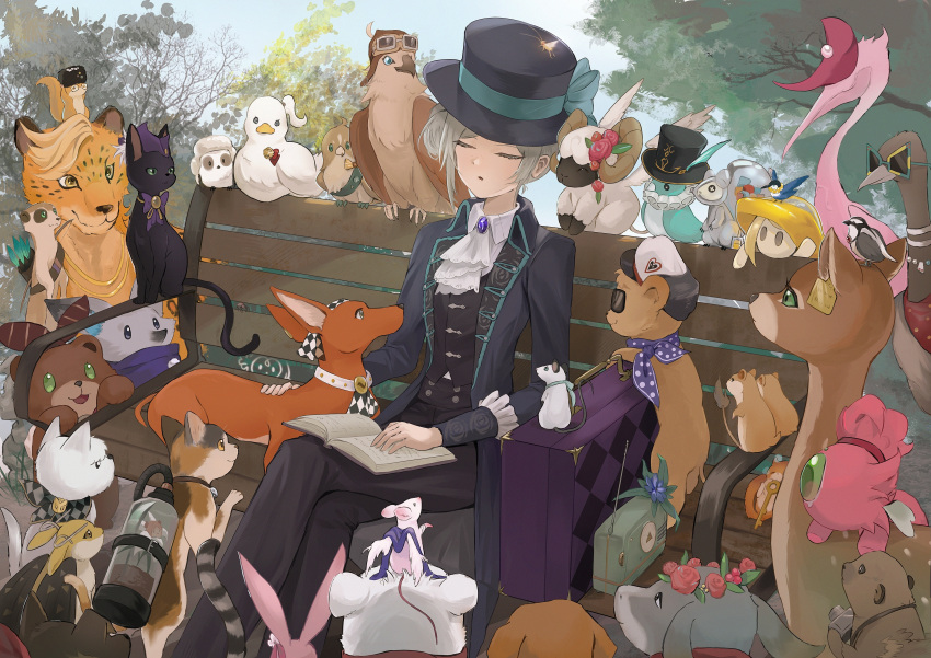 1girl, absurdres, an-an_lee, animal, animalization, ascot, baby_blue, balloon_animal