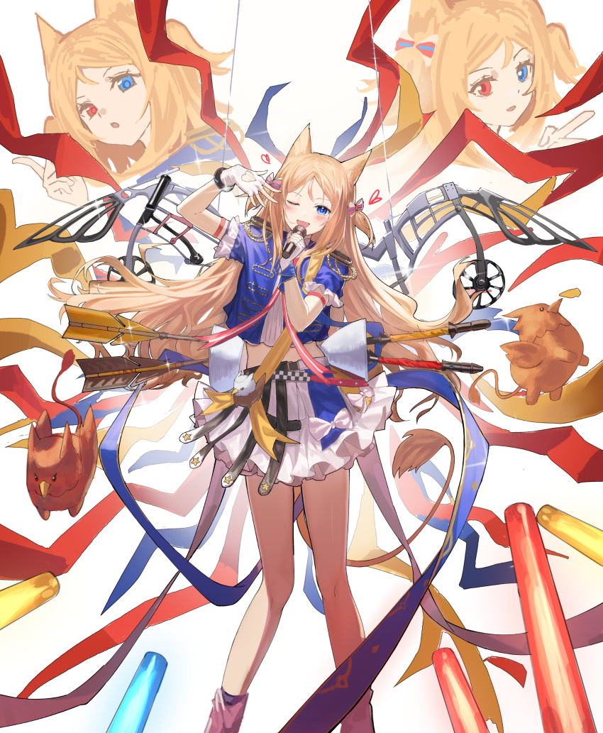 1girl, absurdres, animal_ears, archetto_(arknights), archetto_(publicity_strategy)_(arknights), arknights, arrow_(projectile), blue_eyes