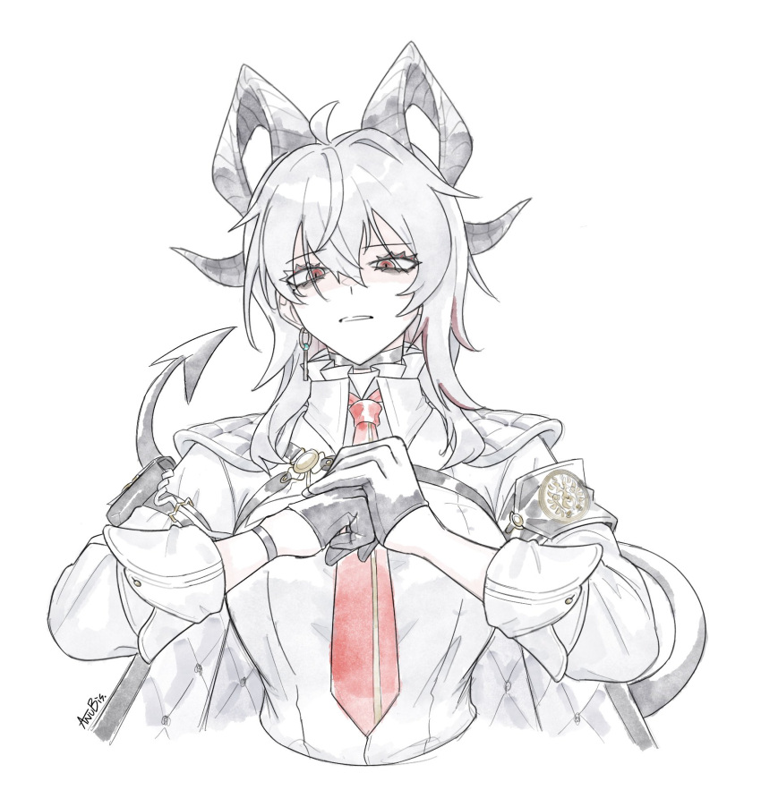 1girl, arm_pouch, armband, bags_under_eyes, biscuitaart, black_armband, black_choker, black_gloves