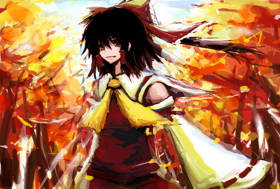 1girl, duster_(artist), hakurei_reimu, solo, touhou