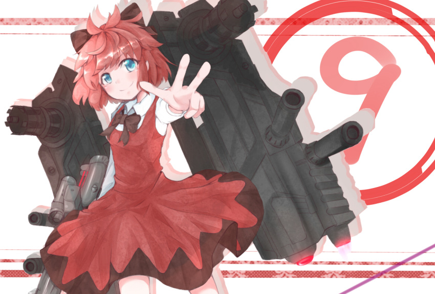 alternate_color, armored_core, benmiaobituona, black_bow, blue_eyes, bow, circled_9, cirno