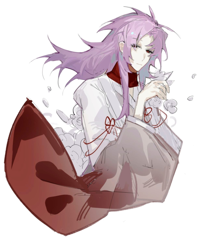 1boy, alternate_costume, chinese_commentary, closed_mouth, commentary_request, cropped_torso, curtained_hair, exe-dream