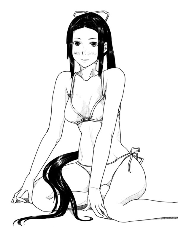 bikini, monochrome, sidonia_no_kishi, swimsuit, virtues