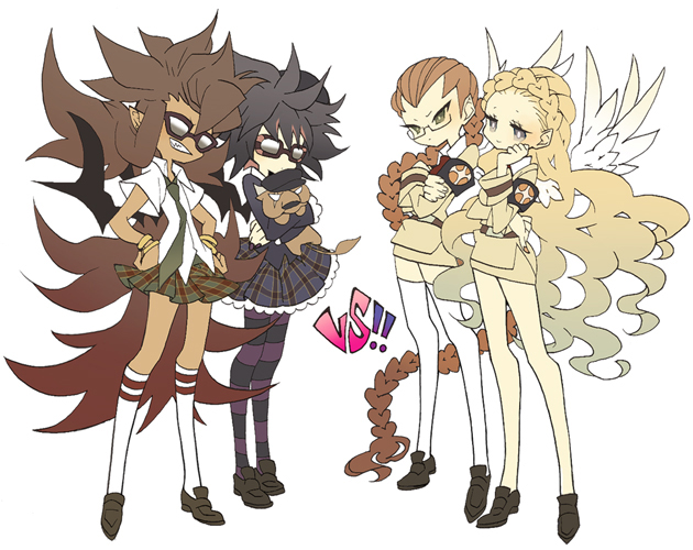 belzebu, bezelbu, blonde_hair, blue_eyes, brown_hair, cosplay, crossdressinging, dark_skin