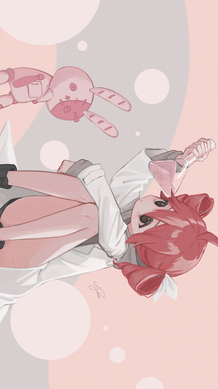 1girl, ahoge, alternate_costume, arm_up, black_boots, black_eyes, boots, child