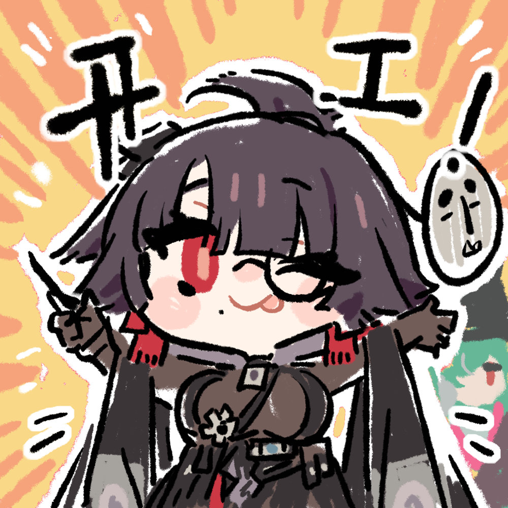 >_o, 1girl, :p, black_hair, blush_stickers, chibi, chibi_only, chinese_commentary