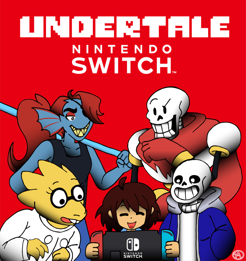 1other, 2018, 2boys, 2d, 2girls, alphys, ambiguous_gender, anthro