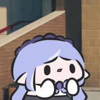 1girl, animated_gif, embarrassed, long_hair, superappleman, vivian_(zenless_zone_zero), zenless_zone_zero